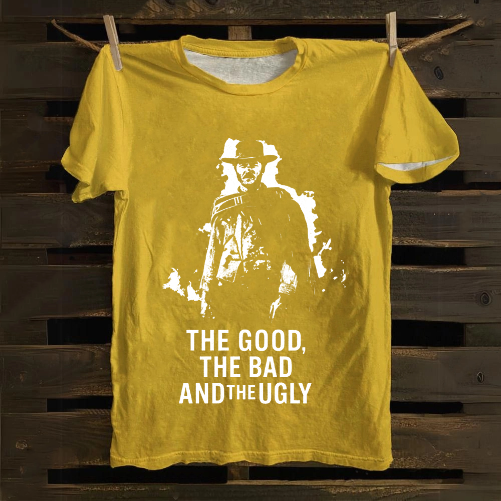 Unisex Vintage The good ,the bad,the ugly, spaghetti Western movie  Cotton T-Shirt