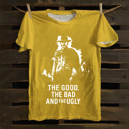 Unisex Vintage The good ,the bad,the ugly, spaghetti Western movie  Cotton T-Shirt