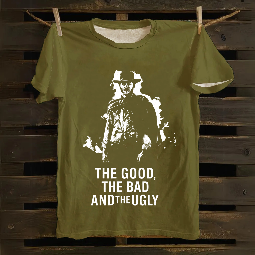 Unisex Vintage The good ,the bad,the ugly, spaghetti Western movie  Cotton T-Shirt