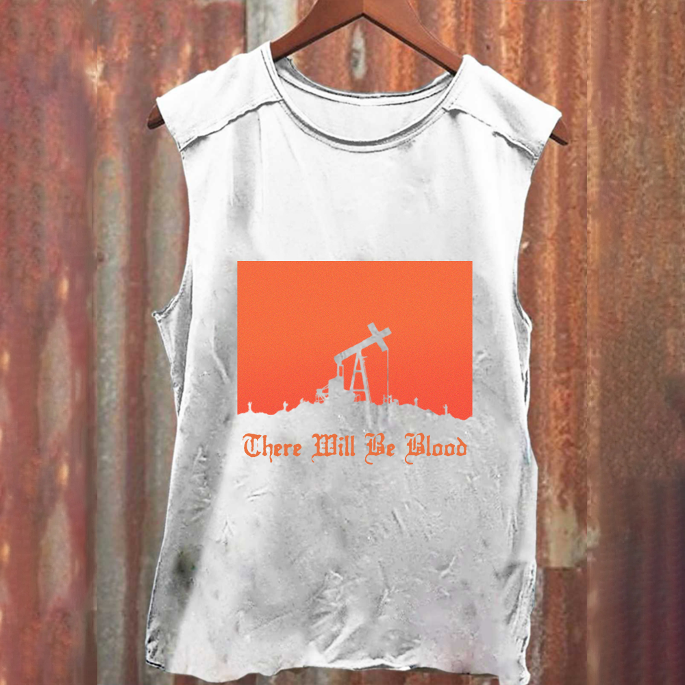 Unisex Vintage Washed  There will be blood， western movie Tank Top