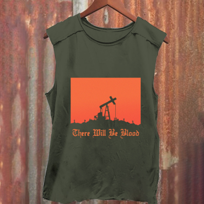 Unisex Vintage Washed  There will be blood， western movie Tank Top