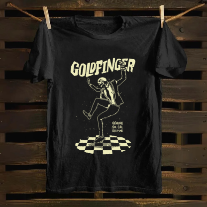 Unisex Vintage  Goldfinger Band Cotton T-Shirt