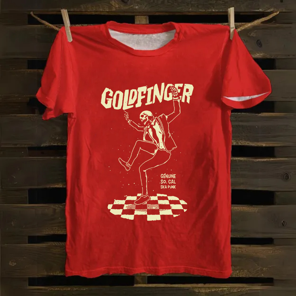 Unisex Vintage  Goldfinger Band Cotton T-Shirt