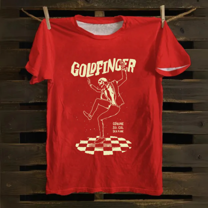 Unisex Vintage  Goldfinger Band Cotton T-Shirt