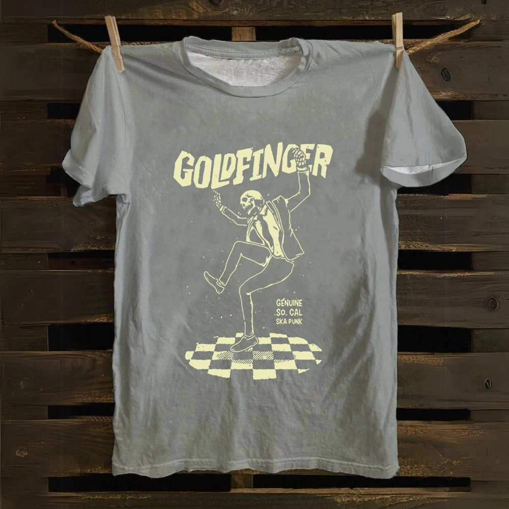 Unisex Vintage  Goldfinger Band Cotton T-Shirt