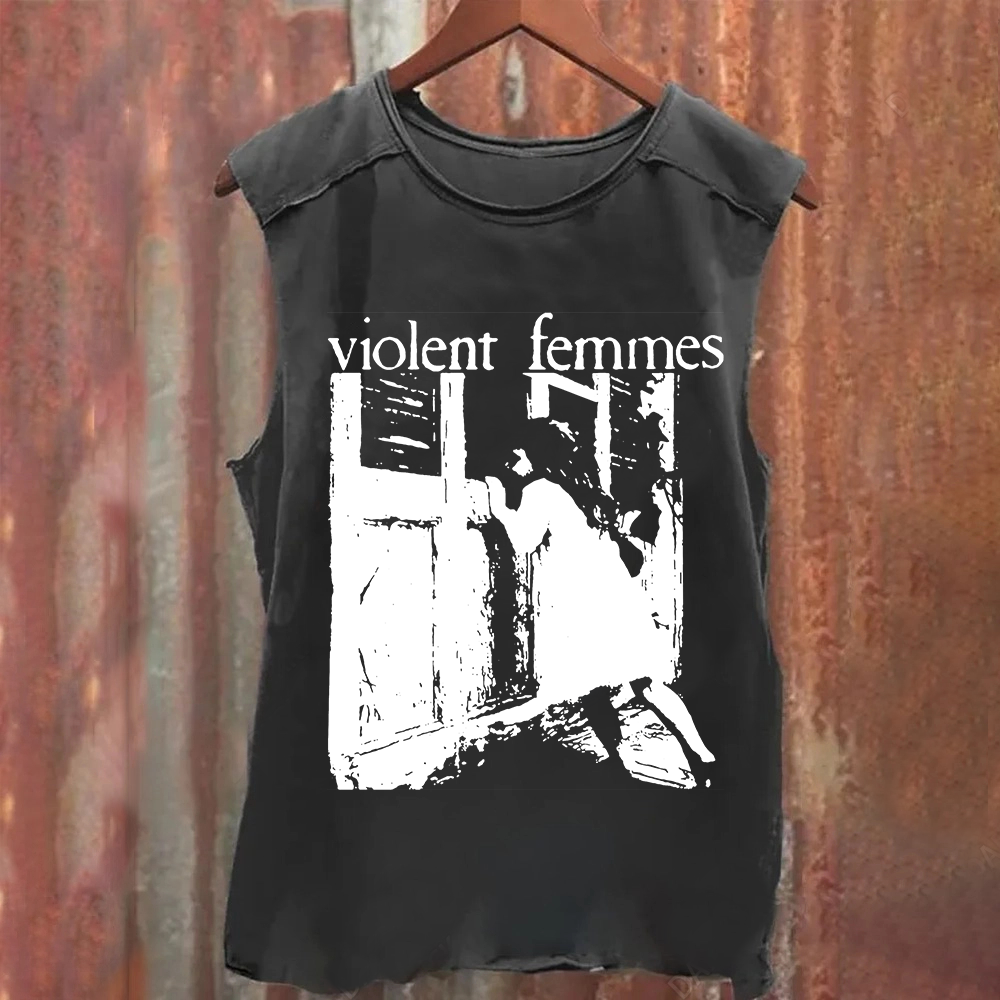 Unisex Casual Violent Femmes Punk Band Printed Tank Top