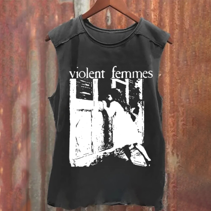Unisex Casual Violent Femmes Punk Band Printed Tank Top