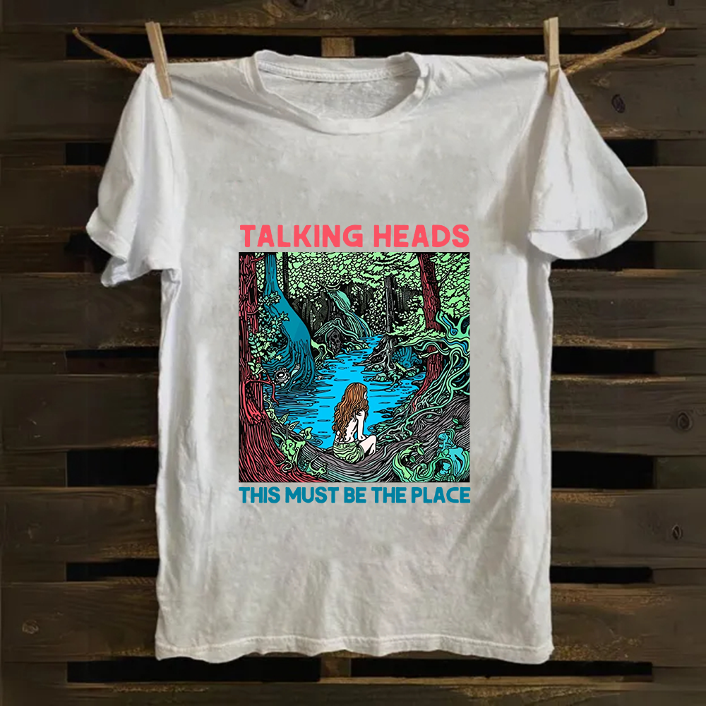 Unisex Vintage  Talking Heads Band Casual Printed Cotton T-Shirt