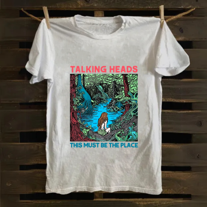 Unisex Vintage  Talking Heads Band Casual Printed Cotton T-Shirt
