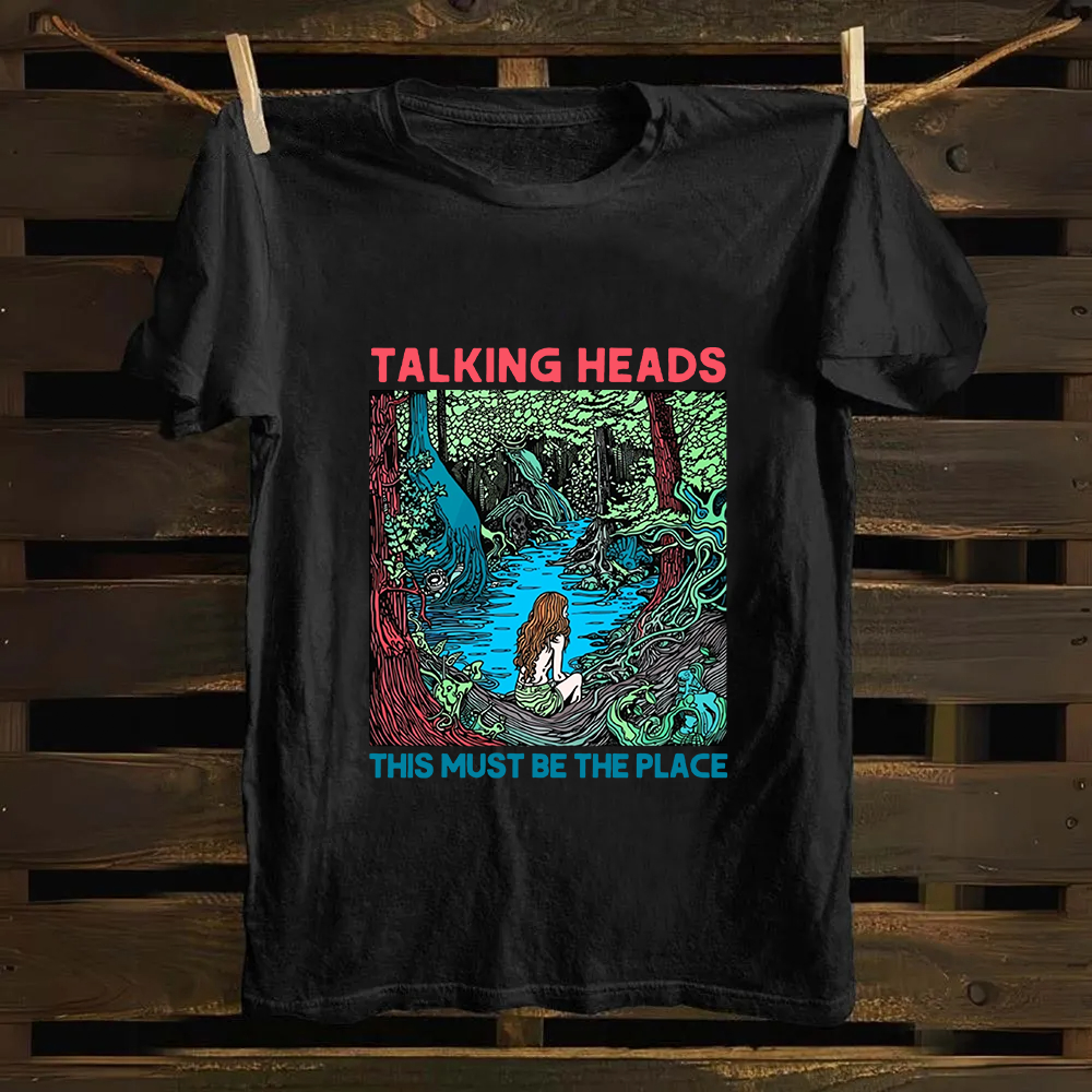 Unisex Vintage  Talking Heads Band Casual Printed Cotton T-Shirt