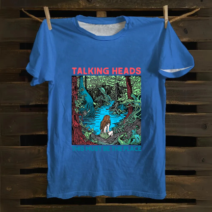 Unisex Vintage  Talking Heads Band Casual Printed Cotton T-Shirt