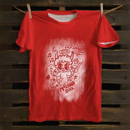 Unisex Vintage Angel Graphic Cotton T-Shirt