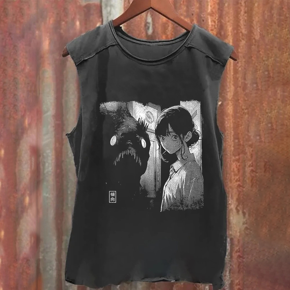 Unisex Vintage Washed Lollypop Girl Tank Top