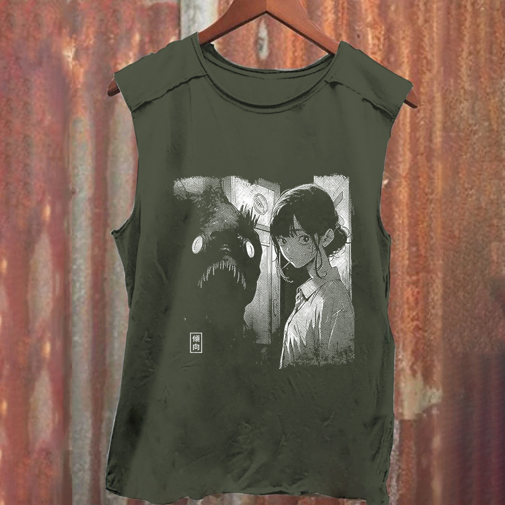 Unisex Vintage Washed Lollypop Girl Tank Top