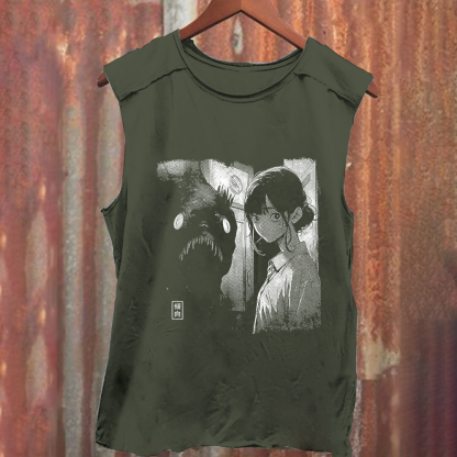 Unisex Vintage Washed Lollypop Girl Tank Top