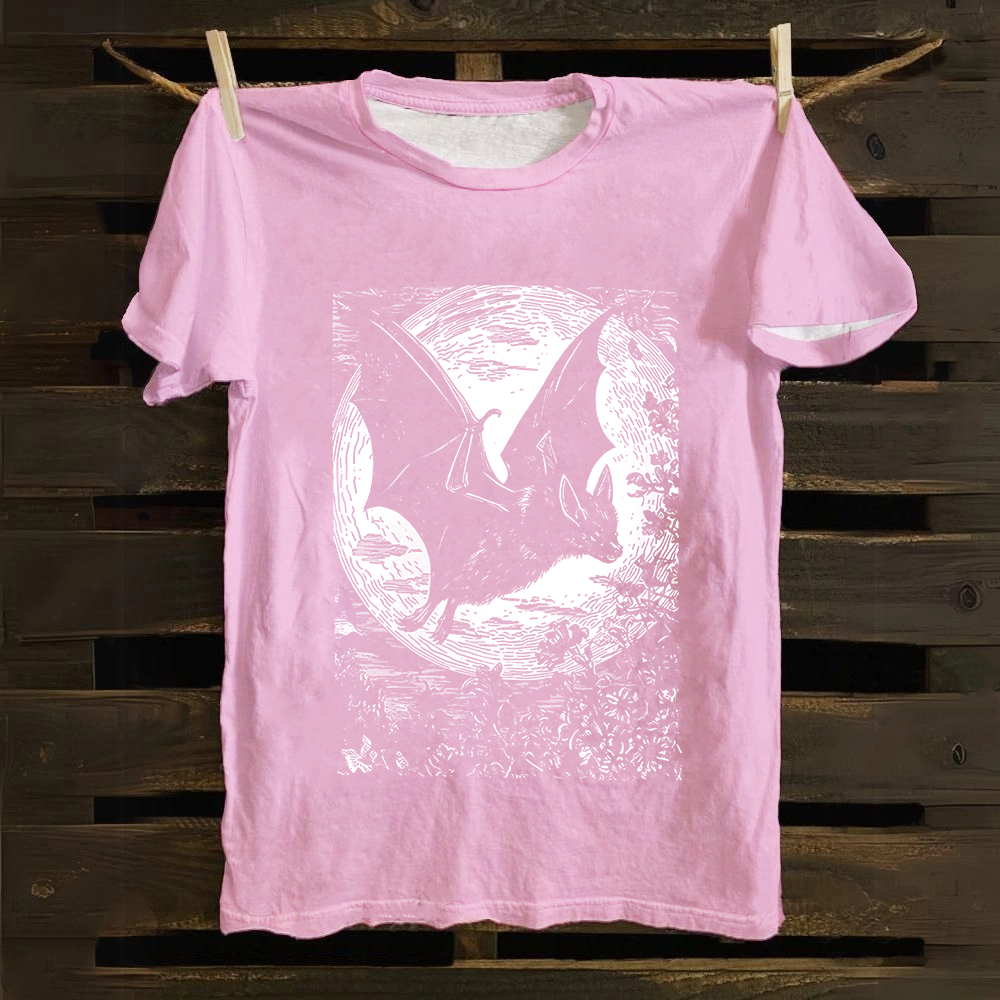 Unisex Vintage  Medieval Bat Cotton T-Shirt