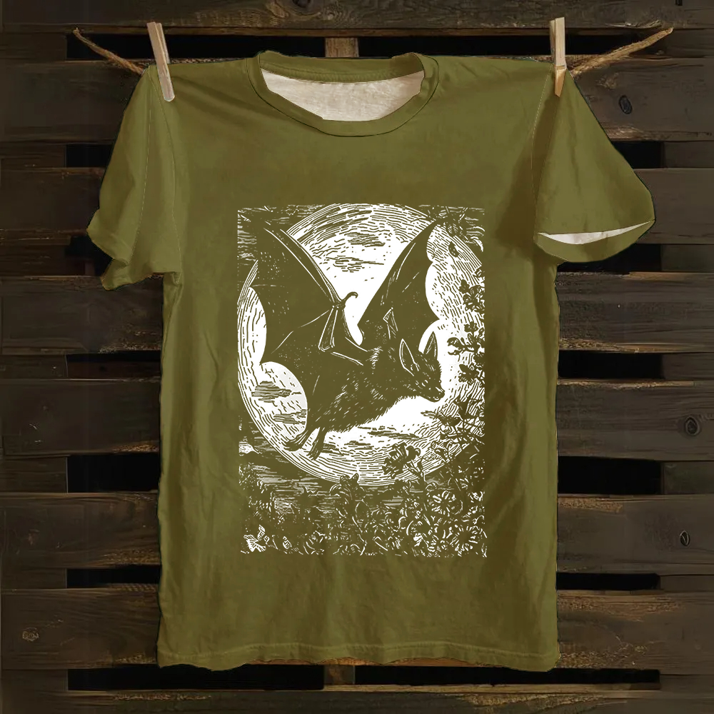 Unisex Vintage  Medieval Bat Cotton T-Shirt