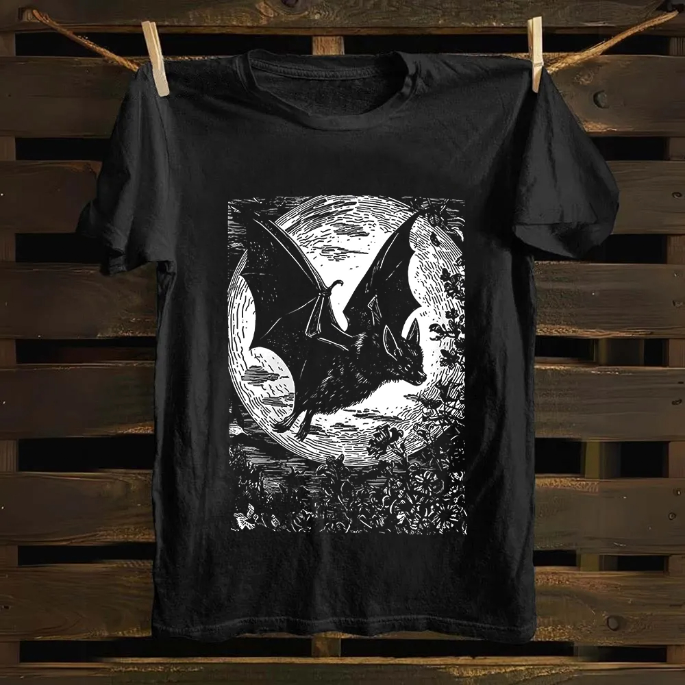 Unisex Vintage  Medieval Bat Cotton T-Shirt
