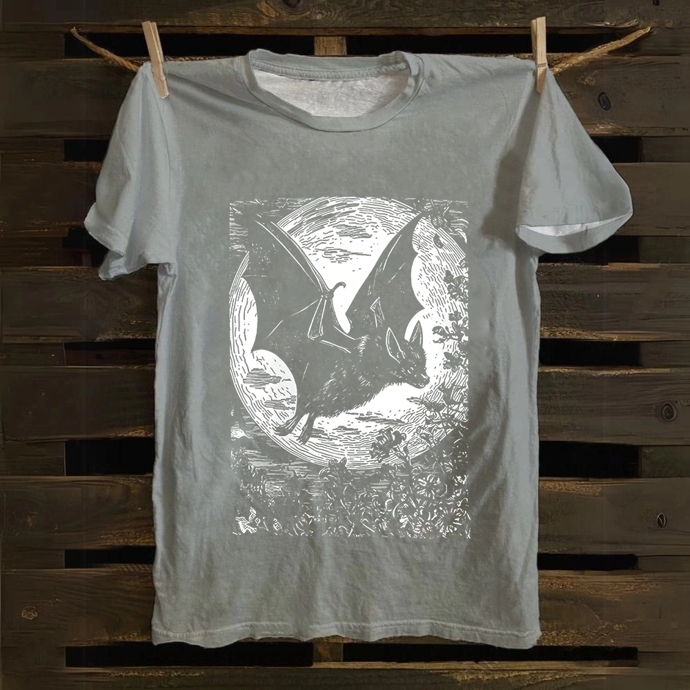 Unisex Vintage  Medieval Bat Cotton T-Shirt