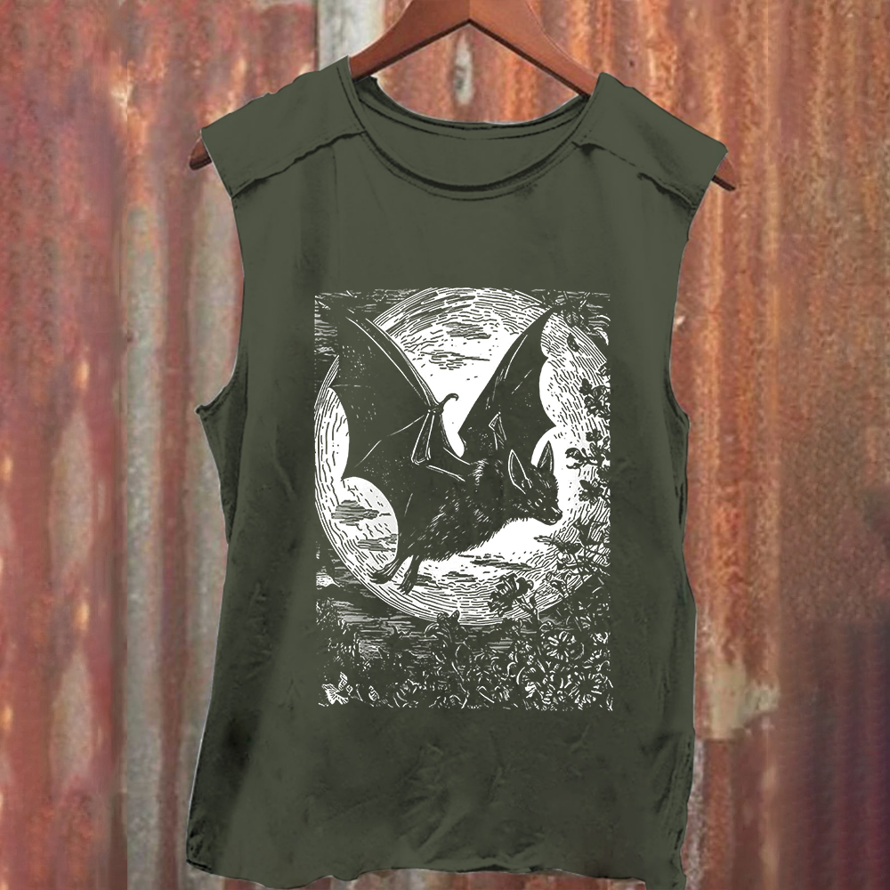 Unisex Vintage Washed  Medieval Bat Tank Top