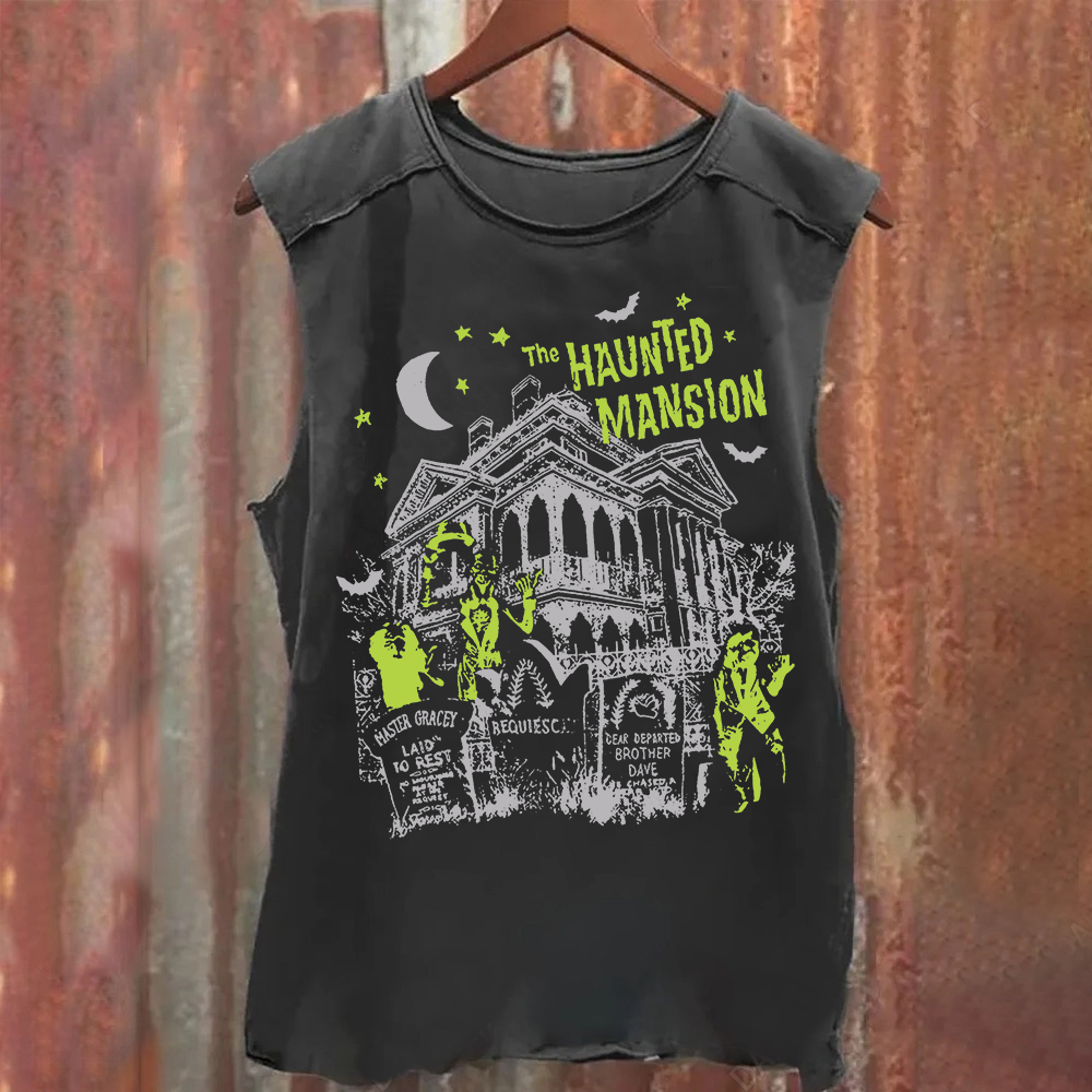 Unisex Vintage Washed The Haunted Mansion Movie Tank Top