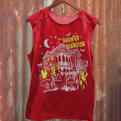 Unisex Vintage Washed The Haunted Mansion Movie Tank Top