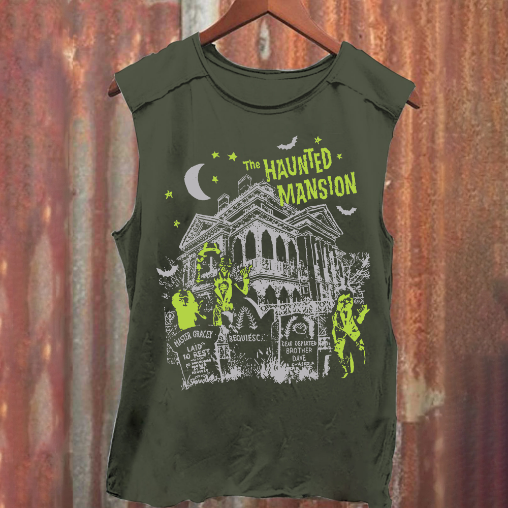 Unisex Vintage Washed The Haunted Mansion Movie Tank Top