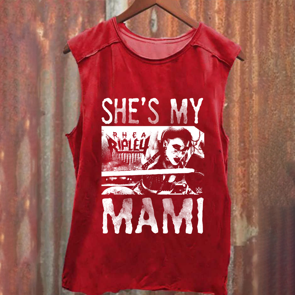 Unisex Vintage Washed WWE Rhea Ripley "she is my mami " Tank Top