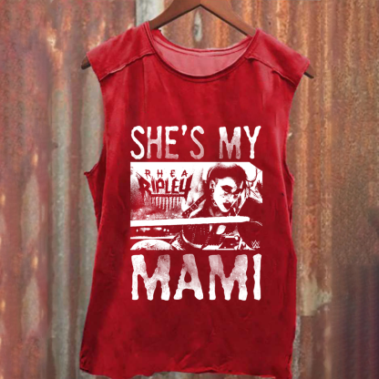 Unisex Vintage Washed WWE Rhea Ripley "she is my mami " Tank Top