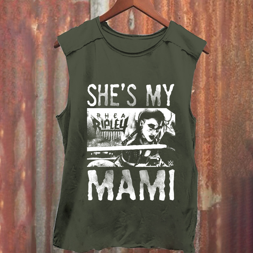 Unisex Vintage Washed WWE Rhea Ripley "she is my mami " Tank Top