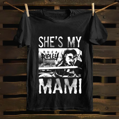 Unisex Vintage WWE Rhea Ripley "she is my mami " Cotton T-Shirt