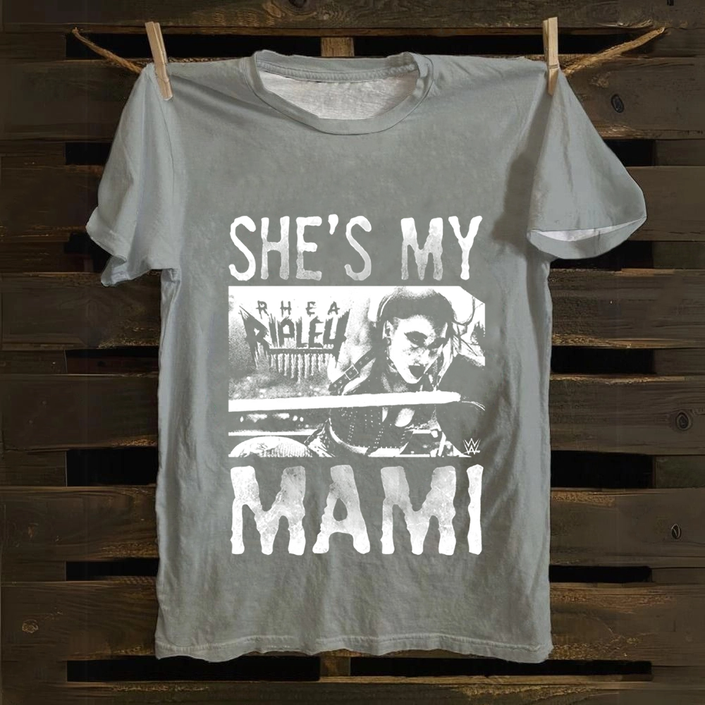 Unisex Vintage WWE Rhea Ripley "she is my mami " Cotton T-Shirt