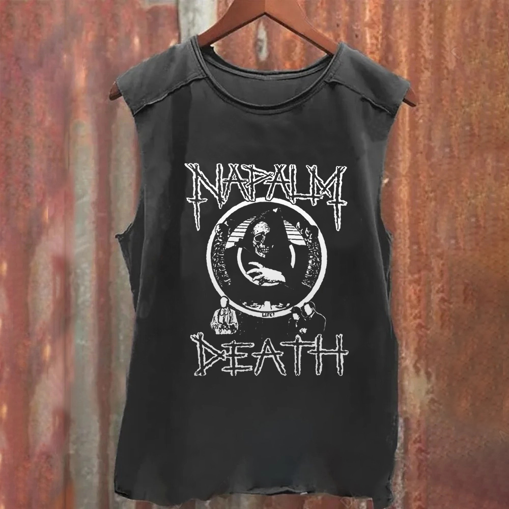 Unisex Vintage Washed  Napalm Death Ban  Tank Top