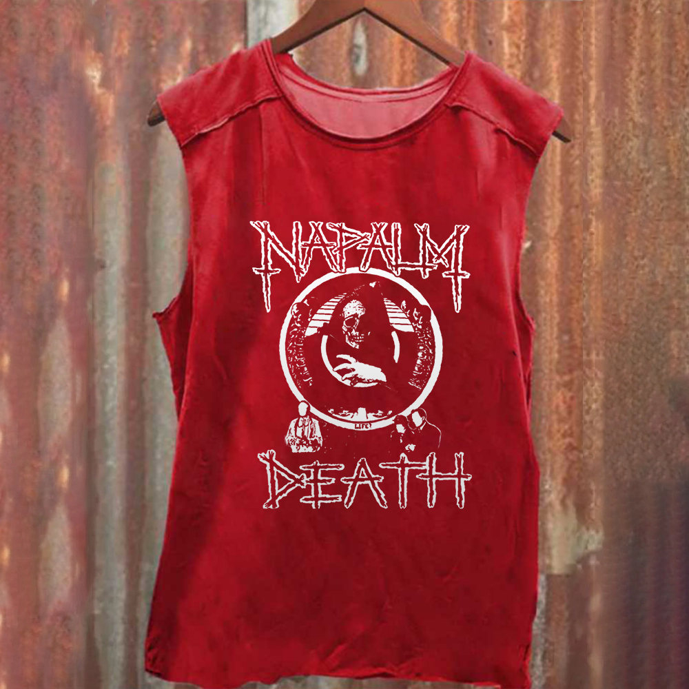 Unisex Vintage Washed  Napalm Death Ban  Tank Top