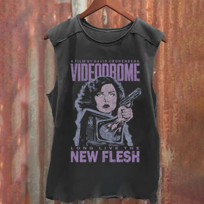 Unisex Vintage Washed Videodrome Tank Top