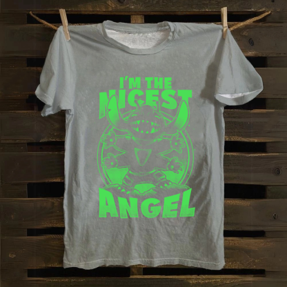 Unisex Vintage Cute Alien Nice Angel Cotton T-Shirt