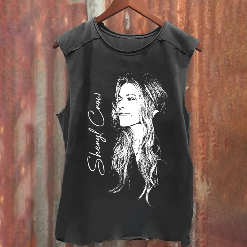Unisex Vintage Washed  Sheryl Crow Singer Tank Top
