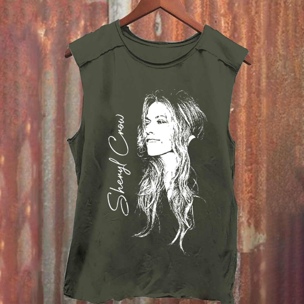 Unisex Vintage Washed  Sheryl Crow Singer Tank Top