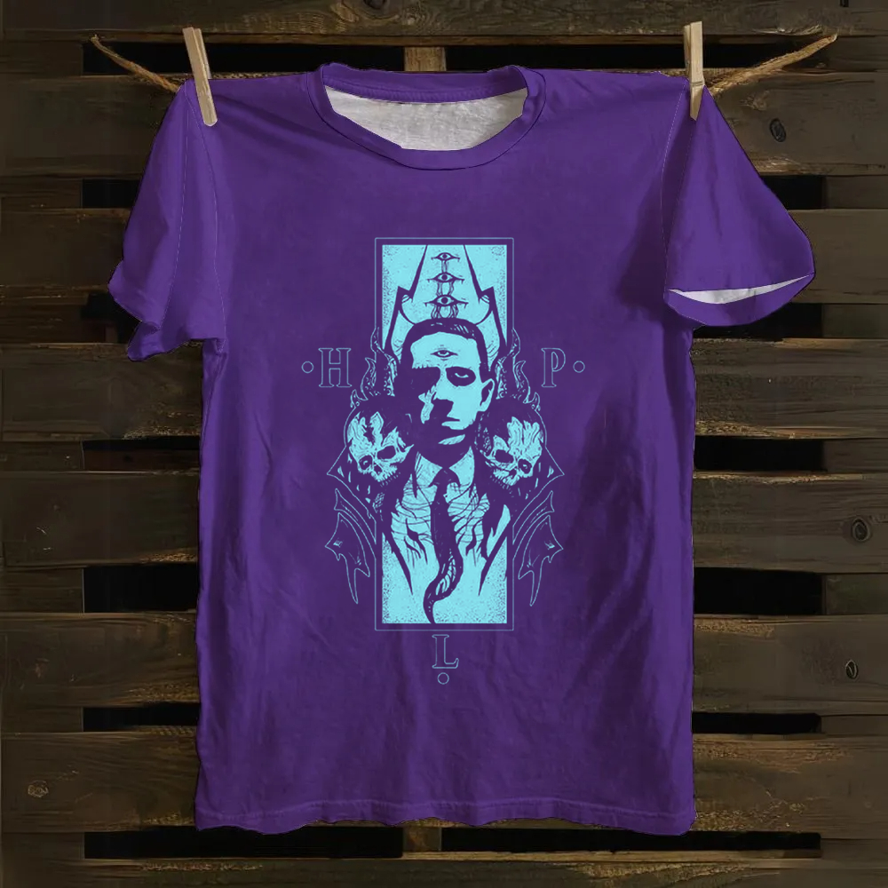 Unisex Vintage H.P. Lovecraft Celebrities Cotton T-Shirt