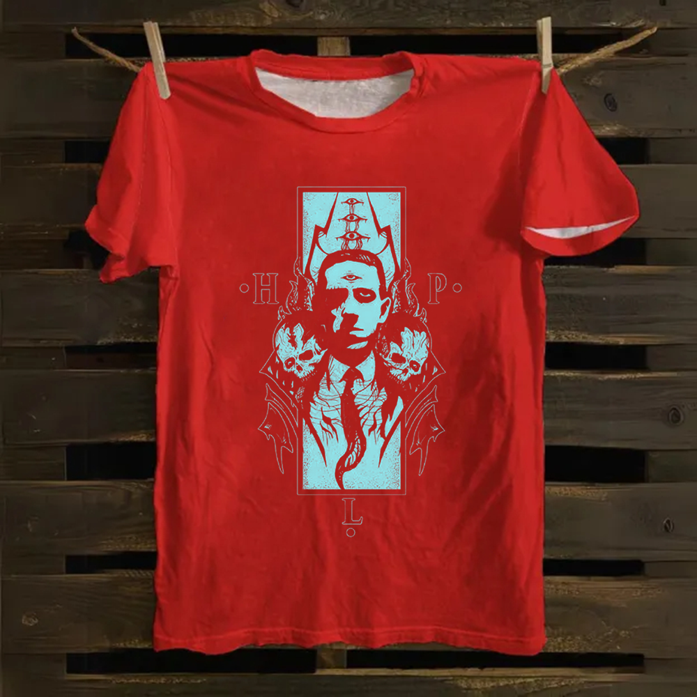 Unisex Vintage H.P. Lovecraft Celebrities Cotton T-Shirt