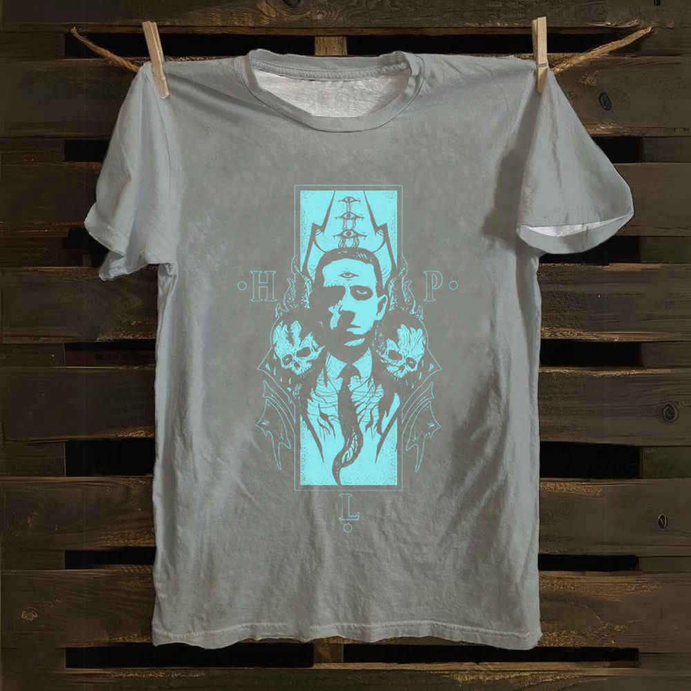Unisex Vintage H.P. Lovecraft Celebrities Cotton T-Shirt