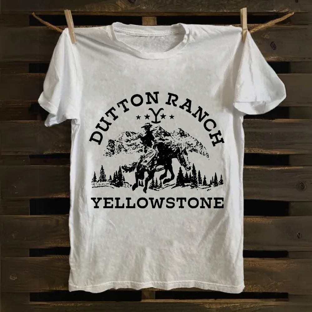 Unisex Vintage Yellowstone TV Series Casual Printed Cotton T-Shirt