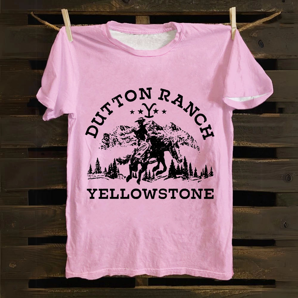 Unisex Vintage Yellowstone TV Series Casual Printed Cotton T-Shirt