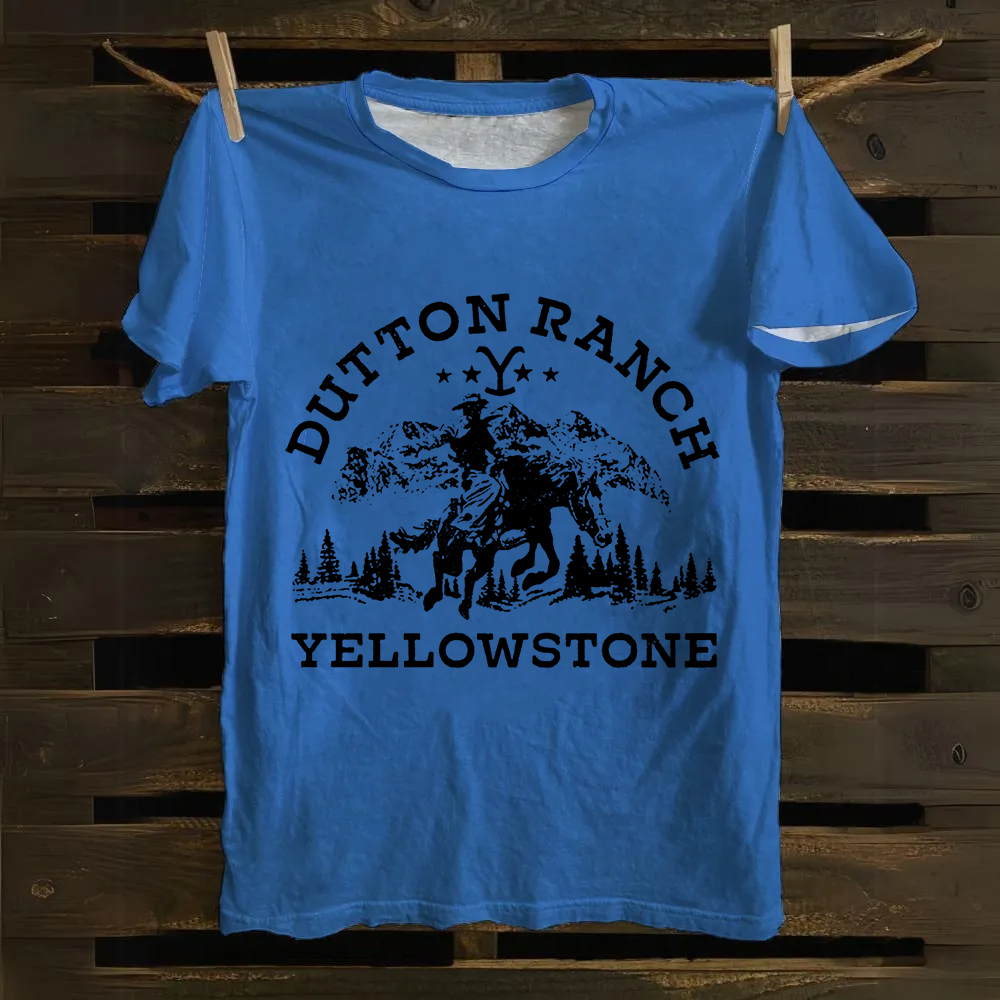 Unisex Vintage Yellowstone TV Series Casual Printed Cotton T-Shirt