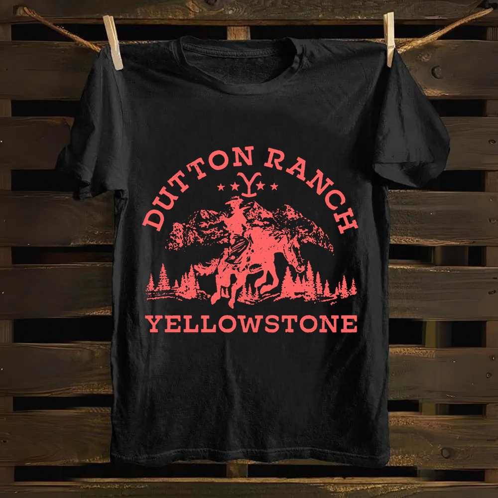 Unisex Vintage Yellowstone TV Series Casual Printed Cotton T-Shirt