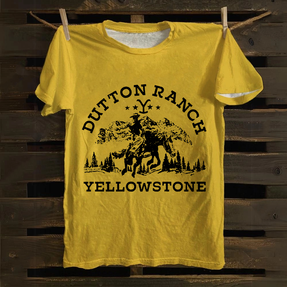 Unisex Vintage Yellowstone TV Series Casual Printed Cotton T-Shirt
