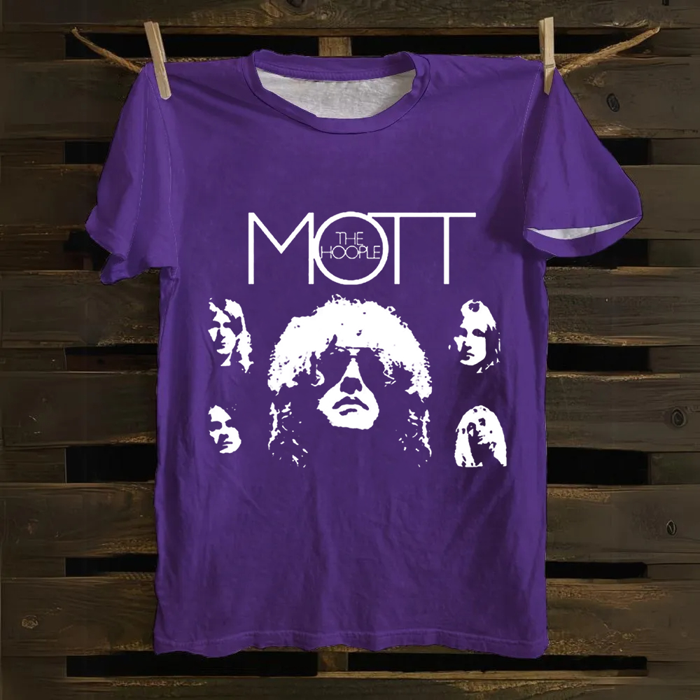 Unisex Vintage  Mott The Hoople Band Cotton T-Shirt