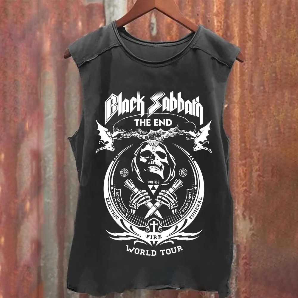 Unisex Vintage Washed Black Sabbath Tank Top