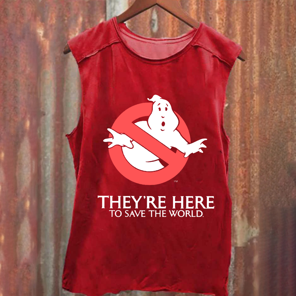 Unisex Vintage Washed  Ghostbusters Horror Movie Tank Top