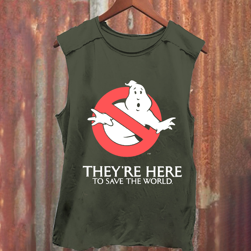 Unisex Vintage Washed  Ghostbusters Horror Movie Tank Top